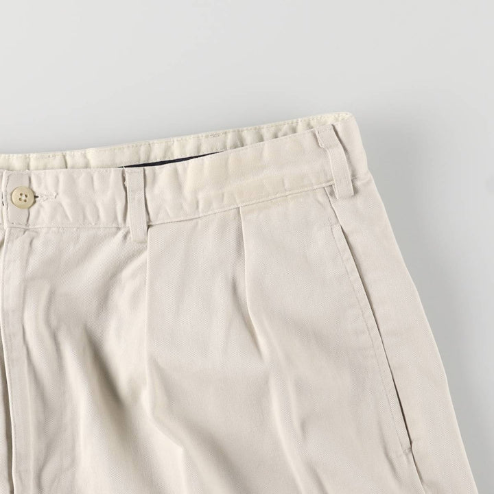 Ralph Lauren Polo Ralph Lauren Two-Pleated Chino Shorts, Made in USA, Men's Size W36 cotton Beige type Vintage Second Hand
