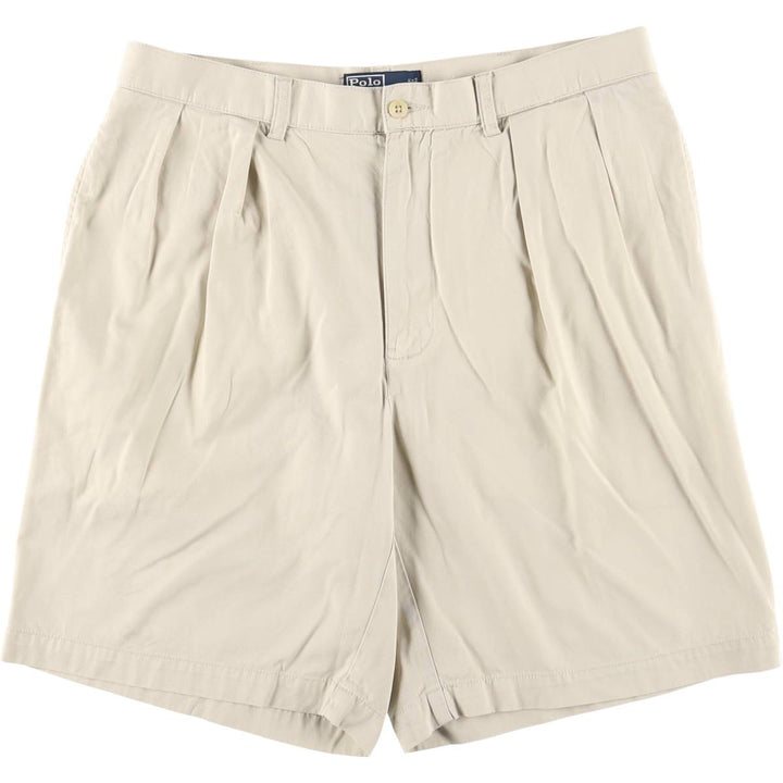Ralph Lauren POLO by Ralph Lauren TYLER SHORT Two-pleat chino shorts, short pants, men's w35 equivalent cotton Beige type Vintage Second Hand