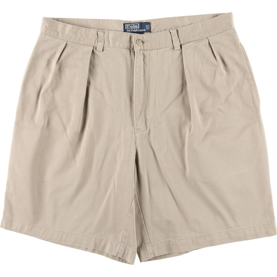 Ralph Lauren POLO by Ralph Lauren TYLER SHORT Two-pleat chino shorts, short pants, men's size W36 cotton Beige type Vintage Second Hand