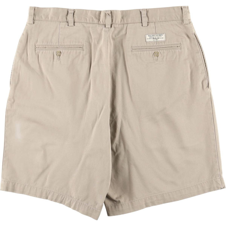 Ralph Lauren POLO by Ralph Lauren TYLER SHORT Two-pleat chino shorts, short pants, men's size W36 cotton Beige type Vintage Second Hand