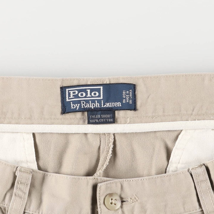 Ralph Lauren POLO by Ralph Lauren TYLER SHORT Two-pleat chino shorts, short pants, men's size W36 cotton Beige type Vintage Second Hand