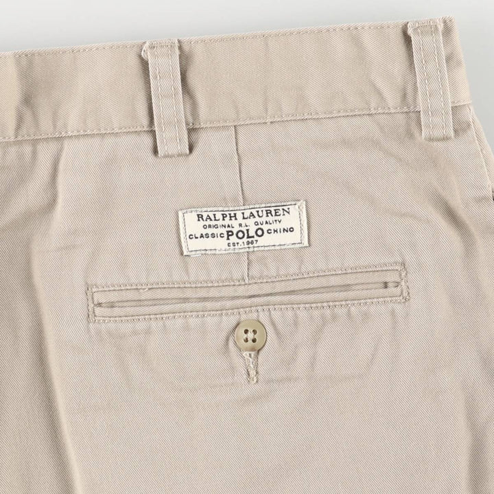 Ralph Lauren POLO by Ralph Lauren TYLER SHORT Two-pleat chino shorts, short pants, men's size W36 cotton Beige type Vintage Second Hand
