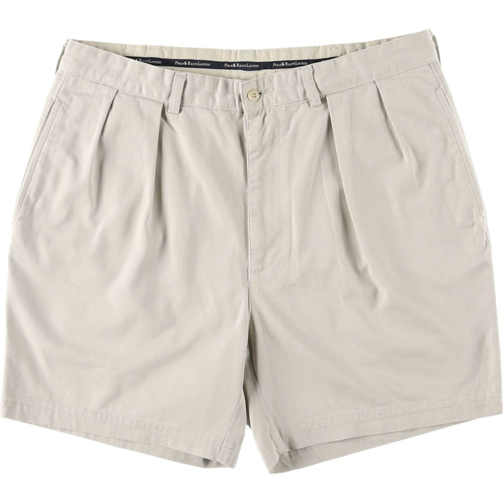 Ralph Lauren Polo Ralph Lauren Two-pleat Chino Shorts, Men's Size W34 cotton Beige type Vintage Second Hand