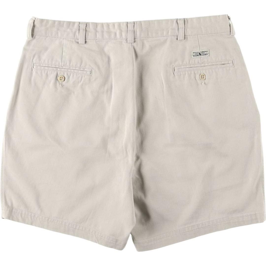 Ralph Lauren Polo Ralph Lauren Two-pleat Chino Shorts, Men's Size W34 cotton Beige type Vintage Second Hand