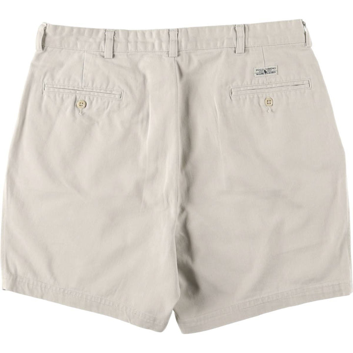 Ralph Lauren Polo Ralph Lauren Two-pleat Chino Shorts, Men's Size W34 cotton Beige type Vintage Second Hand