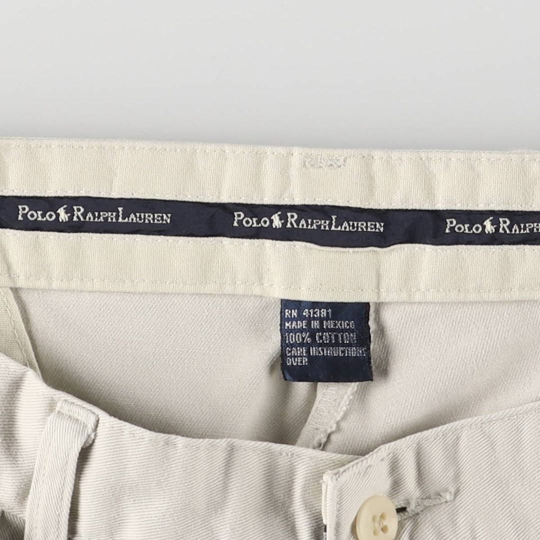 Ralph Lauren Polo Ralph Lauren Two-pleat Chino Shorts, Men's Size W34 cotton Beige type Vintage Second Hand