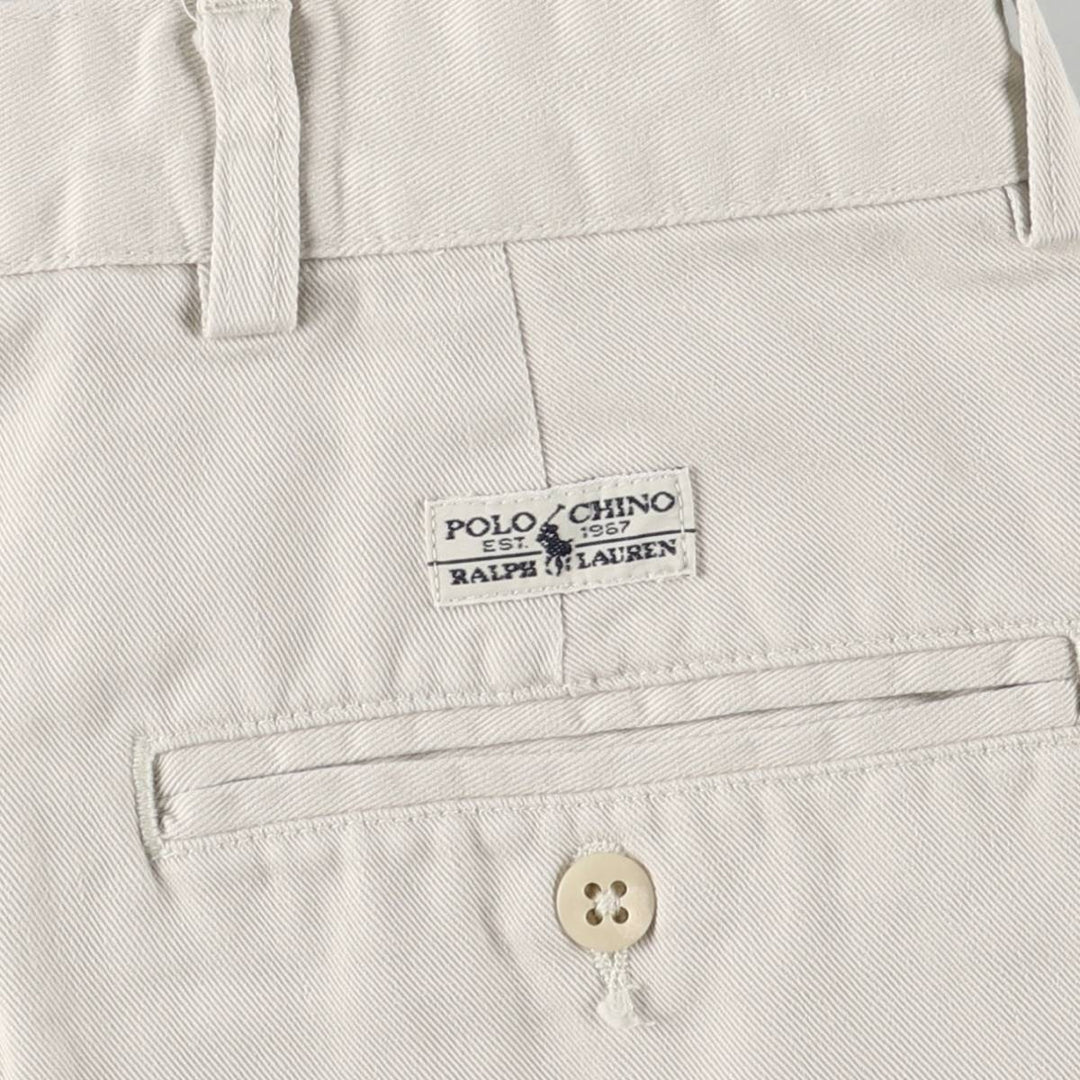 Ralph Lauren Polo Ralph Lauren Two-pleat Chino Shorts, Men's Size W34 cotton Beige type Vintage Second Hand
