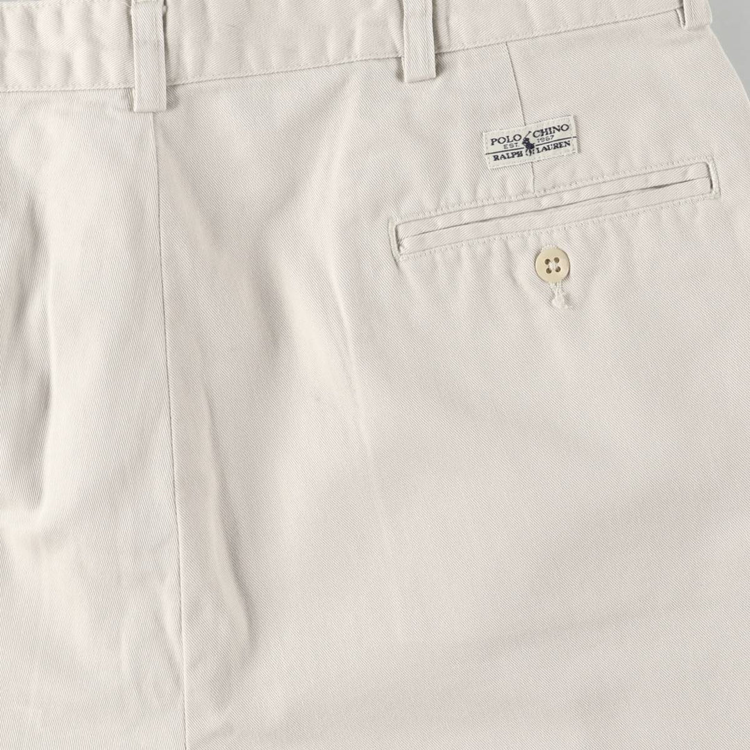 Ralph Lauren Polo Ralph Lauren Two-pleat Chino Shorts, Men's Size W34 cotton Beige type Vintage Second Hand