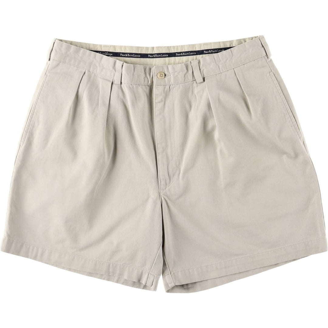 Ralph Lauren Polo Ralph Lauren Two-pleat Chino Shorts, Men's Size W36 cotton Beige type Vintage Second Hand