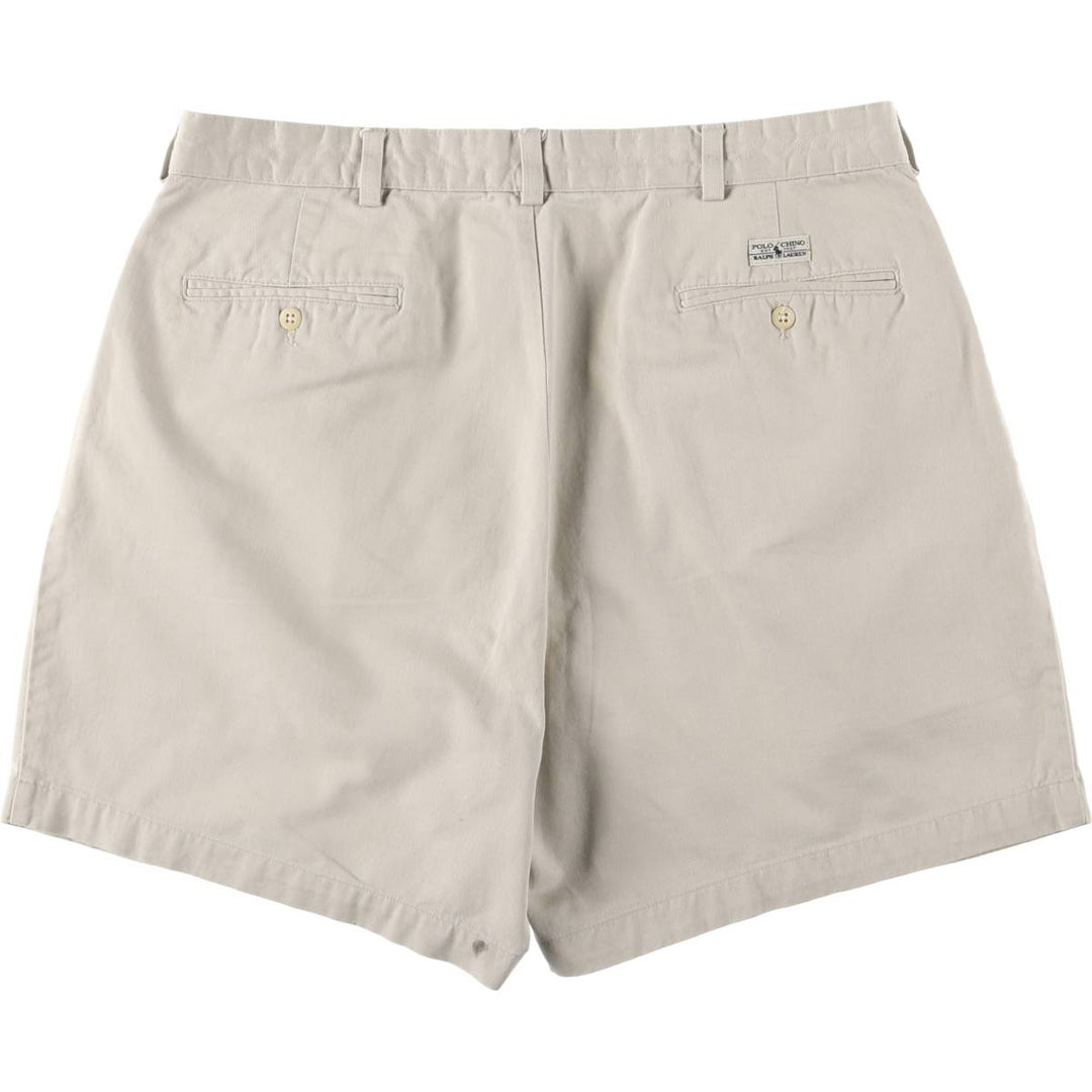 Ralph Lauren Polo Ralph Lauren Two-pleat Chino Shorts, Men's Size W36 cotton Beige type Vintage Second Hand