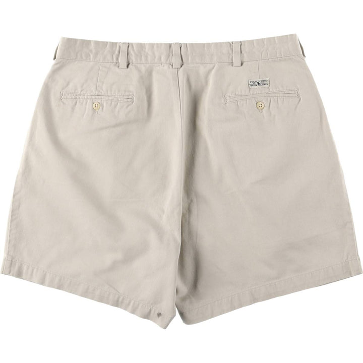 Ralph Lauren Polo Ralph Lauren Two-pleat Chino Shorts, Men's Size W36 cotton Beige type Vintage Second Hand