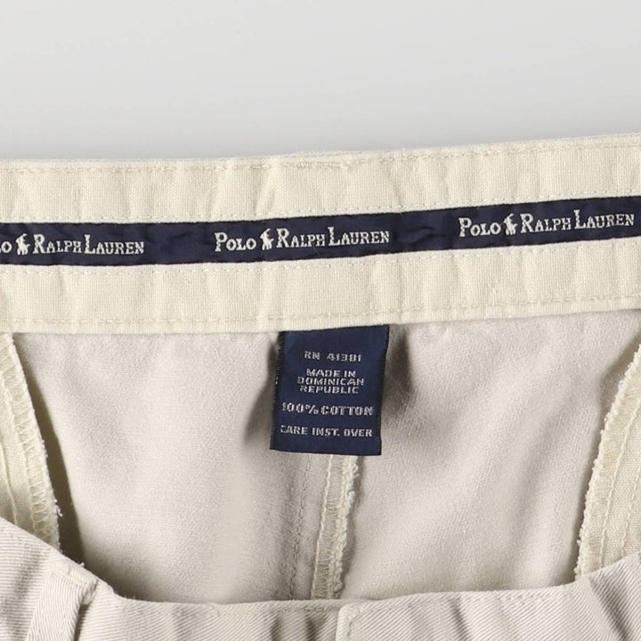 Ralph Lauren Polo Ralph Lauren Two-pleat Chino Shorts, Men's Size W36 cotton Beige type Vintage Second Hand
