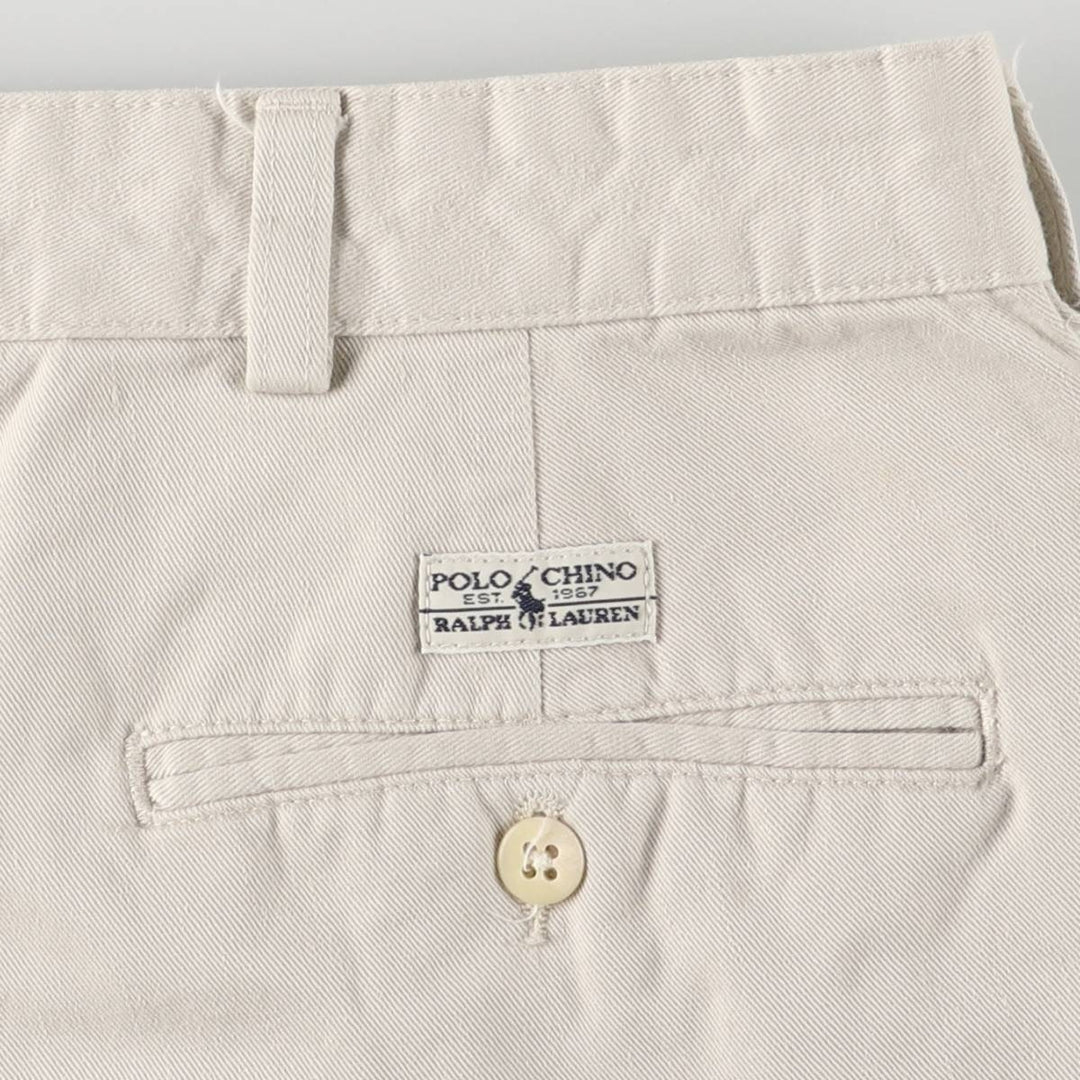 Ralph Lauren Polo Ralph Lauren Two-pleat Chino Shorts, Men's Size W36 cotton Beige type Vintage Second Hand