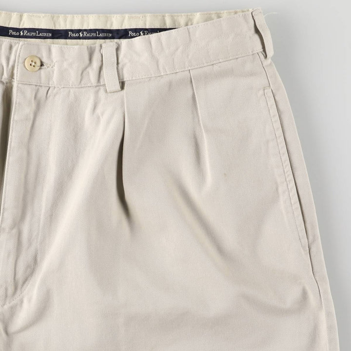 Ralph Lauren Polo Ralph Lauren Two-pleat Chino Shorts, Men's Size W36 cotton Beige type Vintage Second Hand