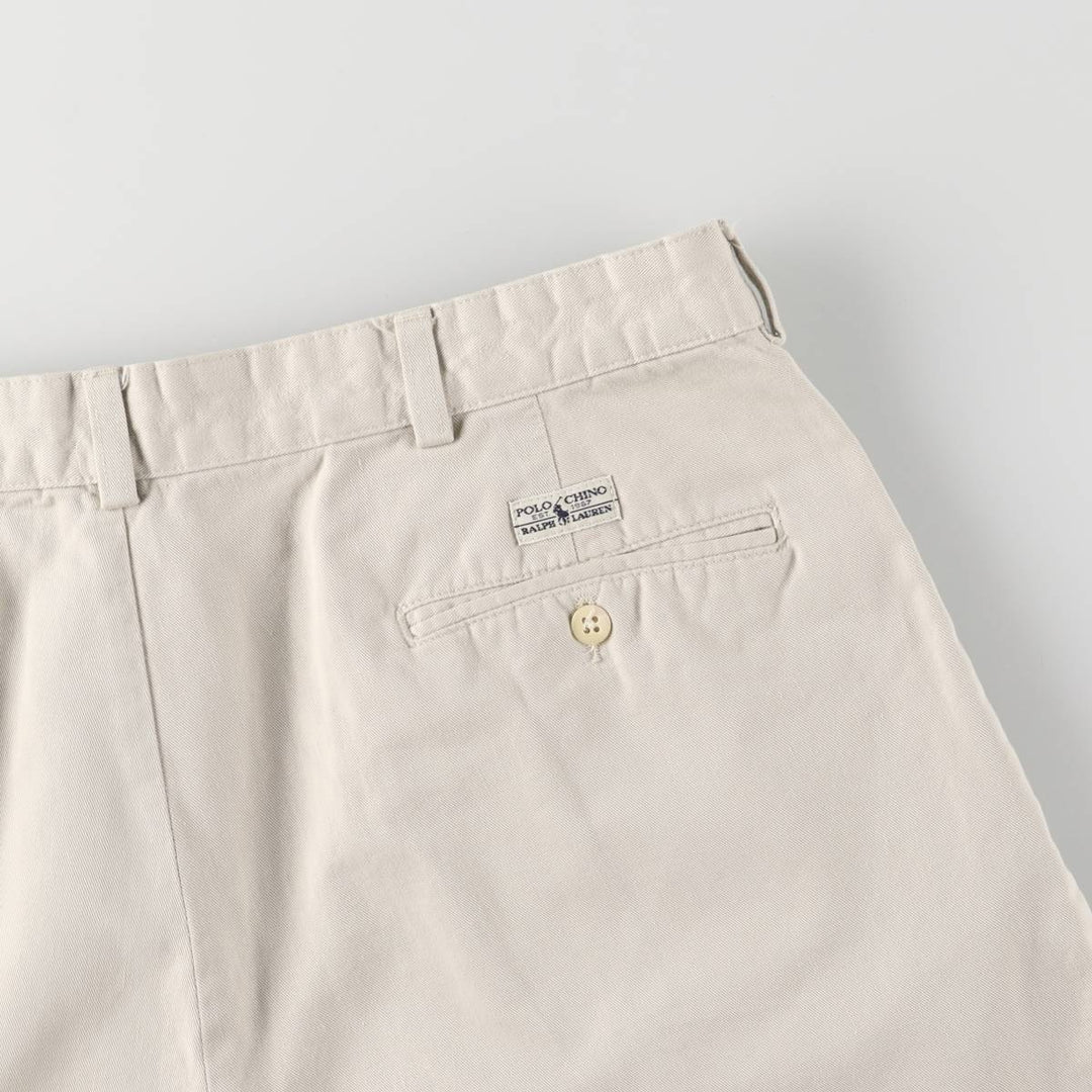 Ralph Lauren Polo Ralph Lauren Two-pleat Chino Shorts, Men's Size W36 cotton Beige type Vintage Second Hand