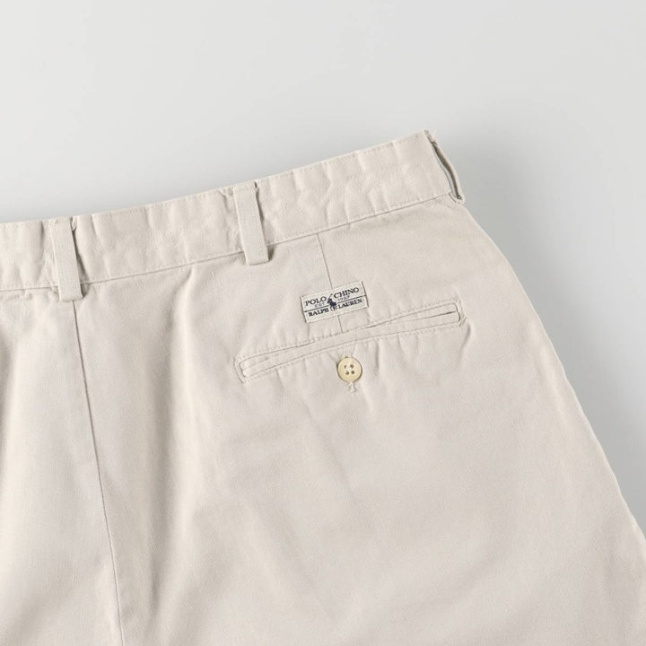 Ralph Lauren Polo Ralph Lauren Two-pleat Chino Shorts, Men's Size W36 cotton Beige type Vintage Second Hand