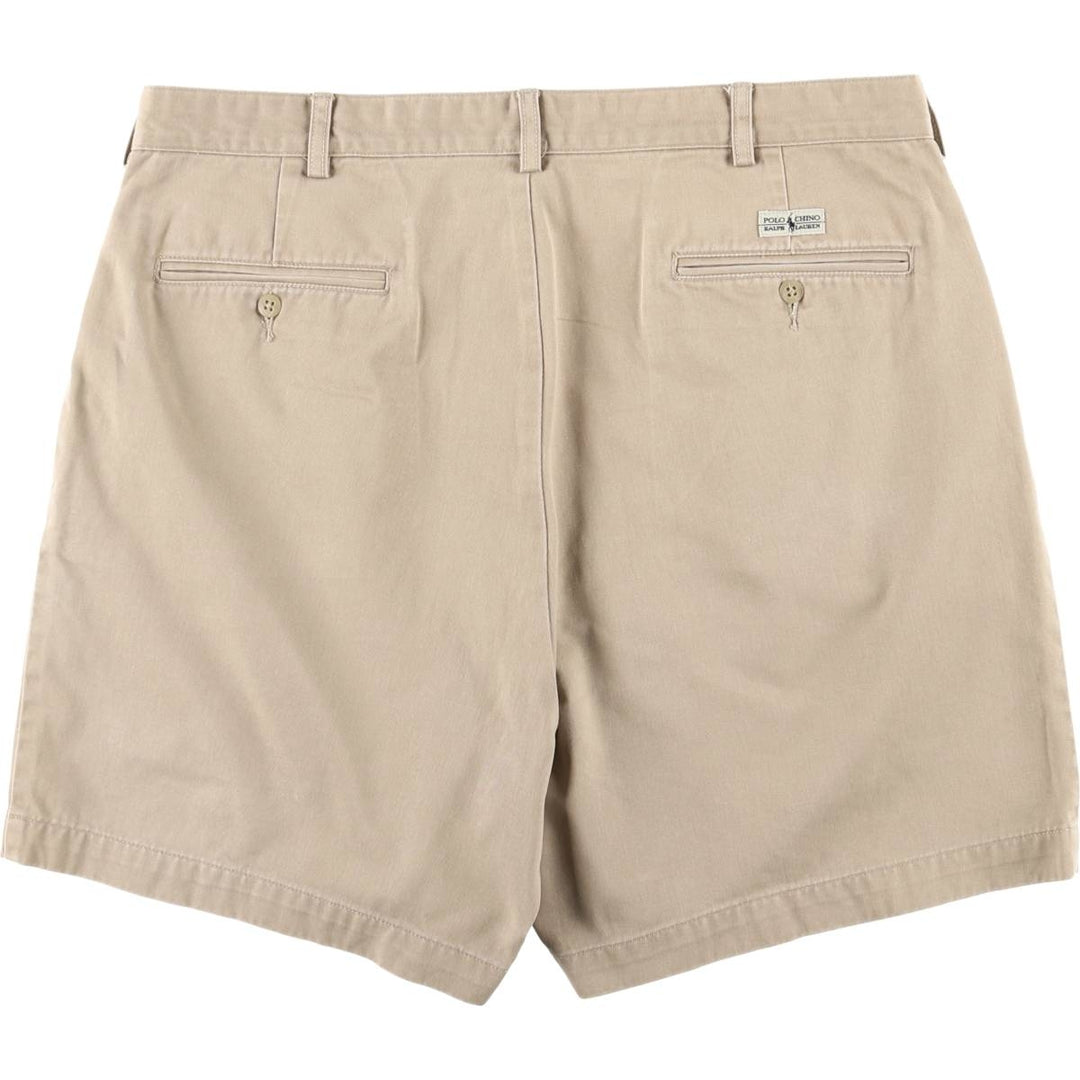 Ralph Lauren Polo Ralph Lauren Two-pleat Chino Shorts, Men's Size W36 cotton Beige type Vintage Second Hand