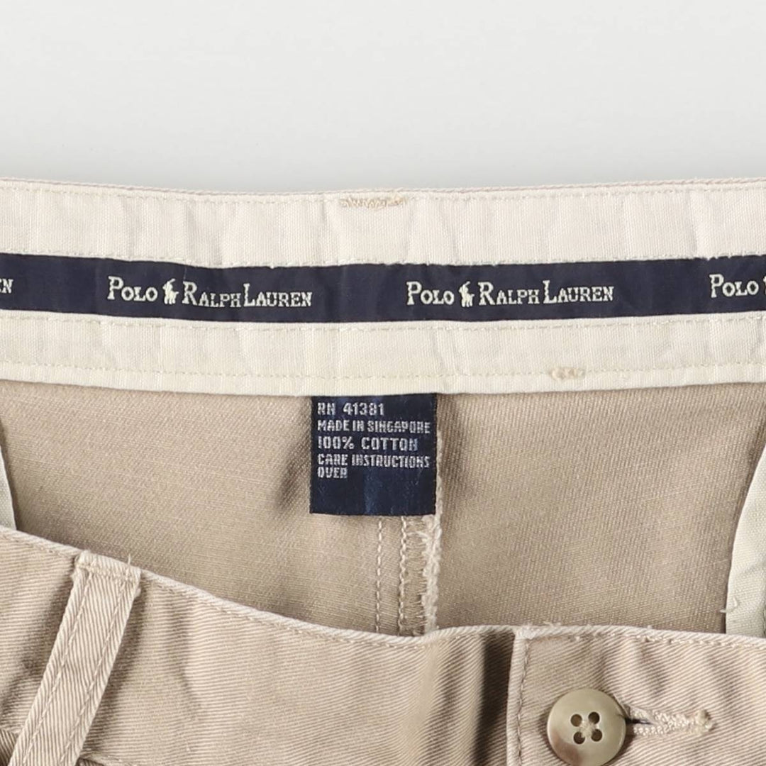 Ralph Lauren Polo Ralph Lauren Two-pleat Chino Shorts, Men's Size W36 cotton Beige type Vintage Second Hand