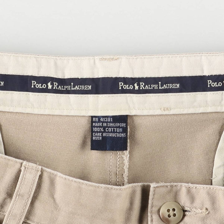 Ralph Lauren Polo Ralph Lauren Two-pleat Chino Shorts, Men's Size W36 cotton Beige type Vintage Second Hand