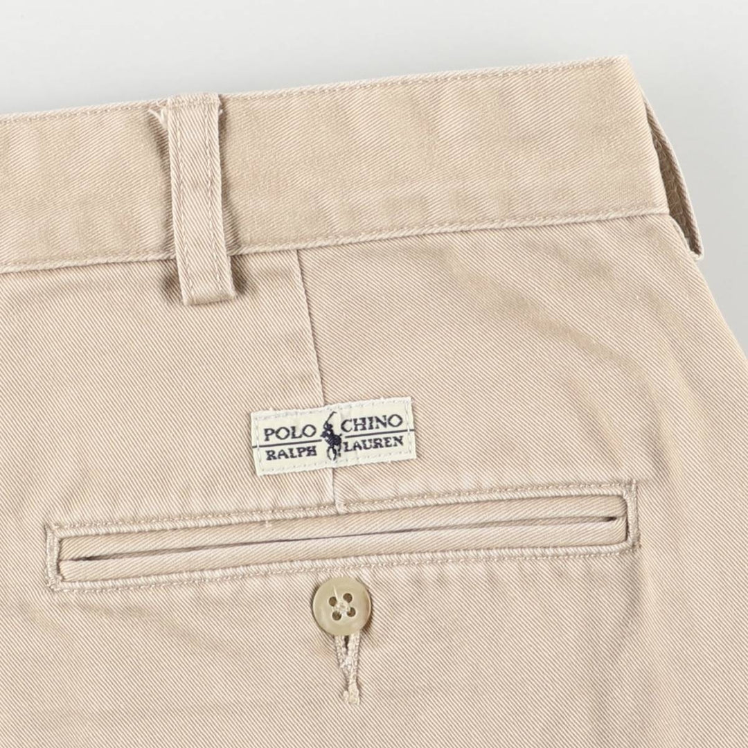 Ralph Lauren Polo Ralph Lauren Two-pleat Chino Shorts, Men's Size W36 cotton Beige type Vintage Second Hand