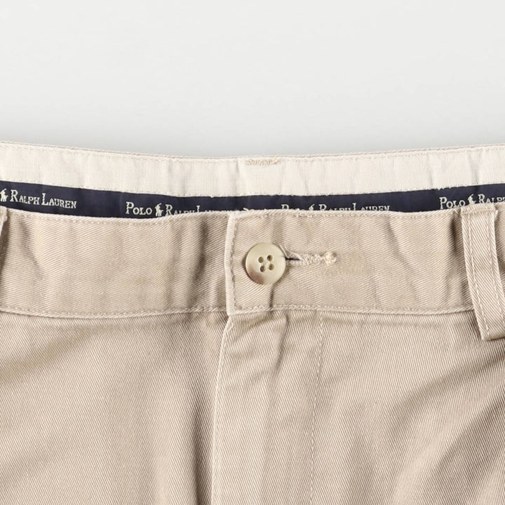 Ralph Lauren Polo Ralph Lauren Two-pleat Chino Shorts, Men's Size W36 cotton Beige type Vintage Second Hand