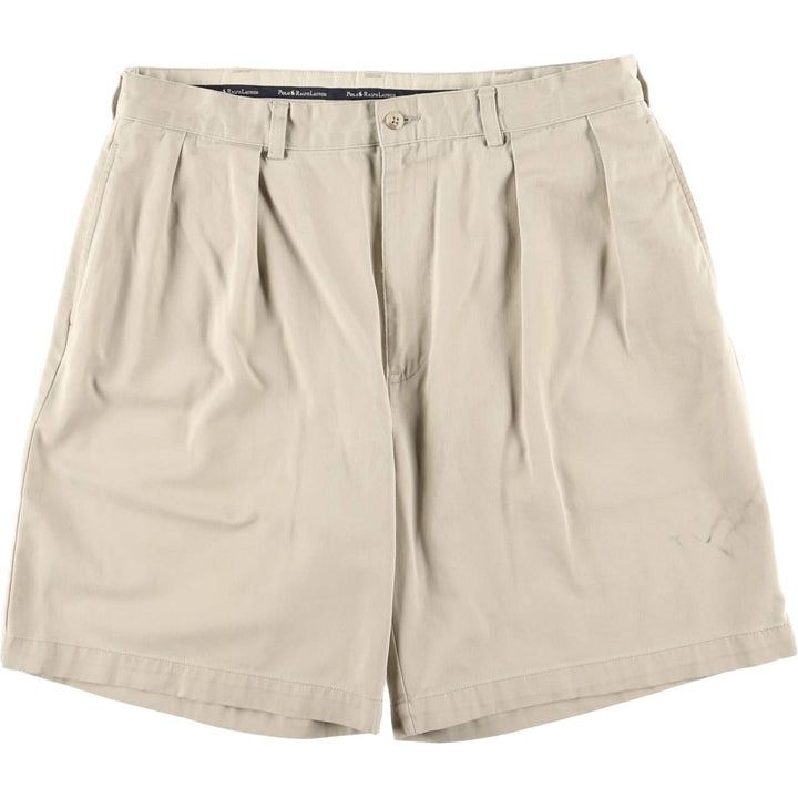 Ralph Lauren Polo Ralph Lauren Two-pleat Chino Shorts, Men's Size W34 cotton Beige type Vintage Second Hand