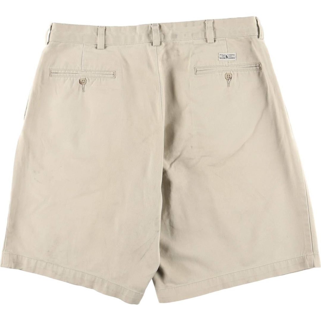 Ralph Lauren Polo Ralph Lauren Two-pleat Chino Shorts, Men's Size W34 cotton Beige type Vintage Second Hand