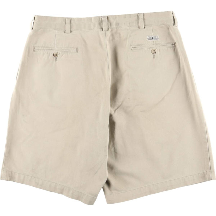Ralph Lauren Polo Ralph Lauren Two-pleat Chino Shorts, Men's Size W34 cotton Beige type Vintage Second Hand