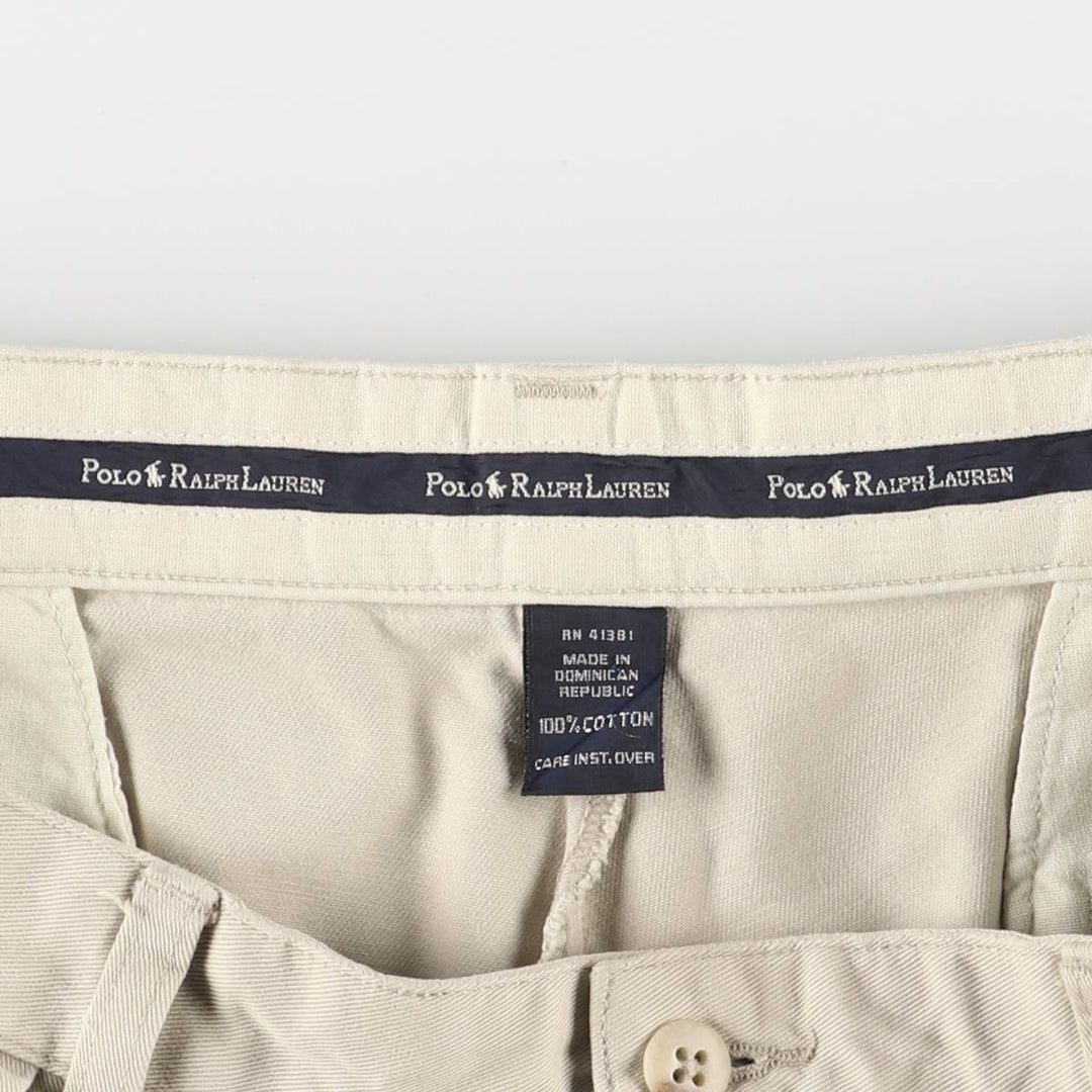 Ralph Lauren Polo Ralph Lauren Two-pleat Chino Shorts, Men's Size W34 cotton Beige type Vintage Second Hand