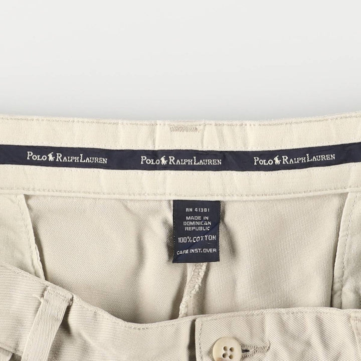 Ralph Lauren Polo Ralph Lauren Two-pleat Chino Shorts, Men's Size W34 cotton Beige type Vintage Second Hand