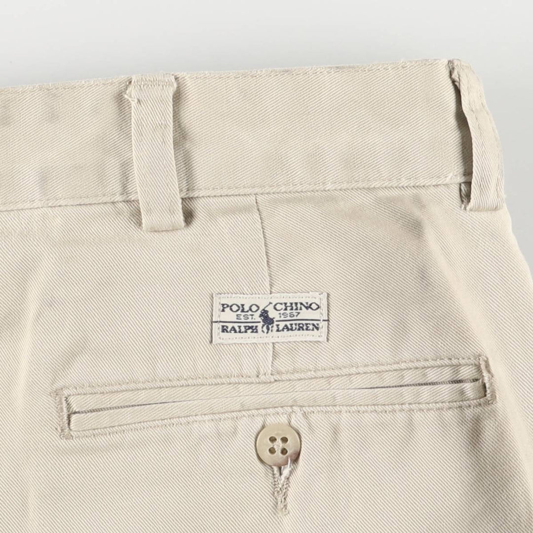 Ralph Lauren Polo Ralph Lauren Two-pleat Chino Shorts, Men's Size W34 cotton Beige type Vintage Second Hand