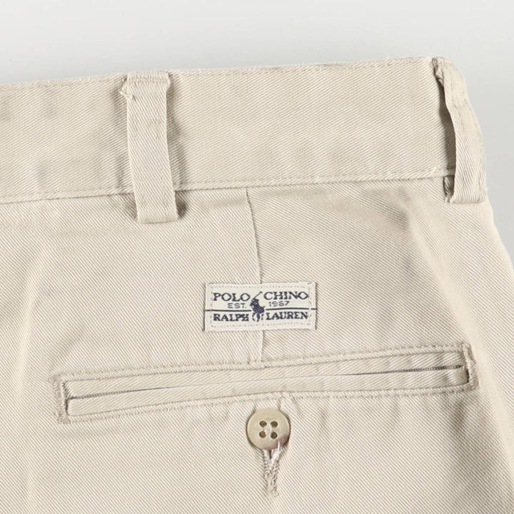 Ralph Lauren Polo Ralph Lauren Two-pleat Chino Shorts, Men's Size W34 cotton Beige type Vintage Second Hand