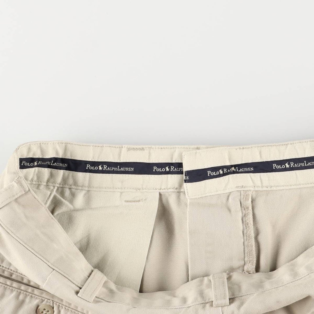Ralph Lauren Polo Ralph Lauren Two-pleat Chino Shorts, Men's Size W34 cotton Beige type Vintage Second Hand
