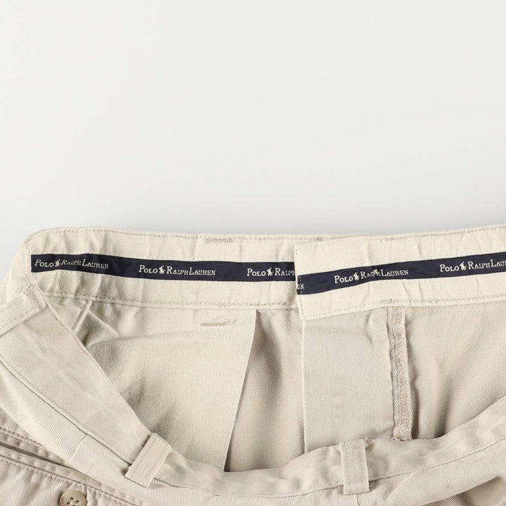 Ralph Lauren Polo Ralph Lauren Two-pleat Chino Shorts, Men's Size W34 cotton Beige type Vintage Second Hand