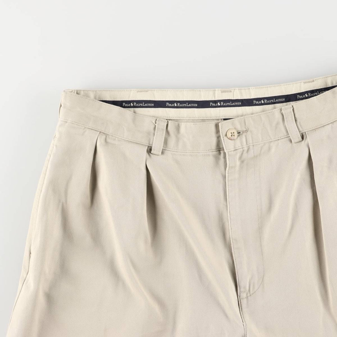 Ralph Lauren Polo Ralph Lauren Two-pleat Chino Shorts, Men's Size W34 cotton Beige type Vintage Second Hand