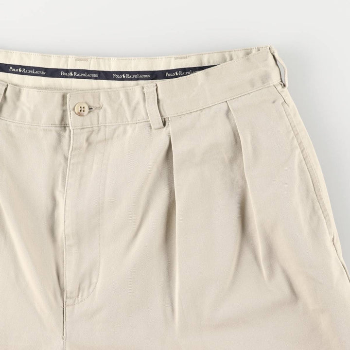 Ralph Lauren Polo Ralph Lauren Two-pleat Chino Shorts, Men's Size W34 cotton Beige type Vintage Second Hand