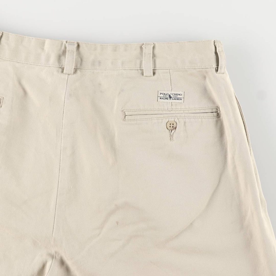 Ralph Lauren Polo Ralph Lauren Two-pleat Chino Shorts, Men's Size W34 cotton Beige type Vintage Second Hand