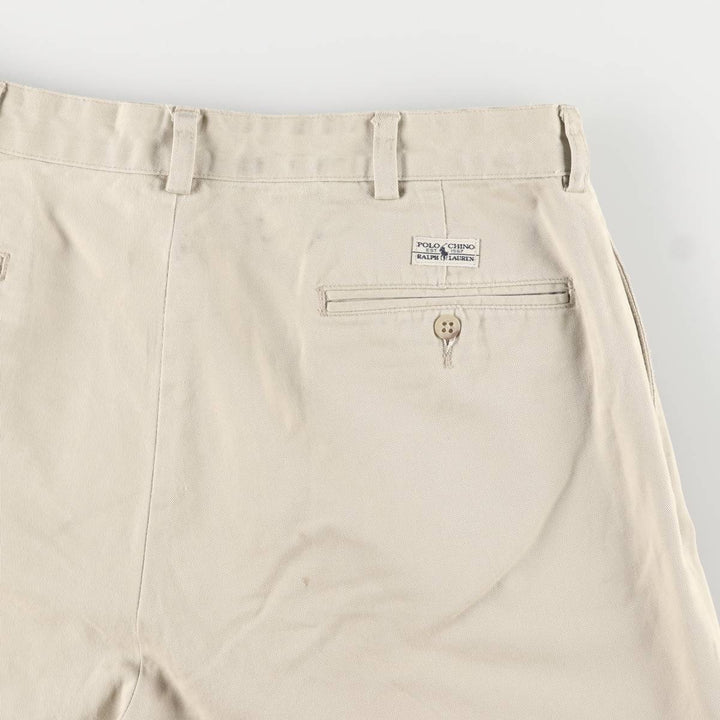 Ralph Lauren Polo Ralph Lauren Two-pleat Chino Shorts, Men's Size W34 cotton Beige type Vintage Second Hand