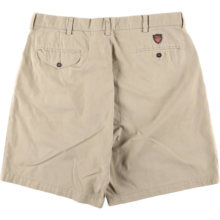 Ralph Lauren POLO GOLF Classic Golf Shorts, two-pleat chino shorts, men's size W37. cotton Beige type Vintage Second Hand