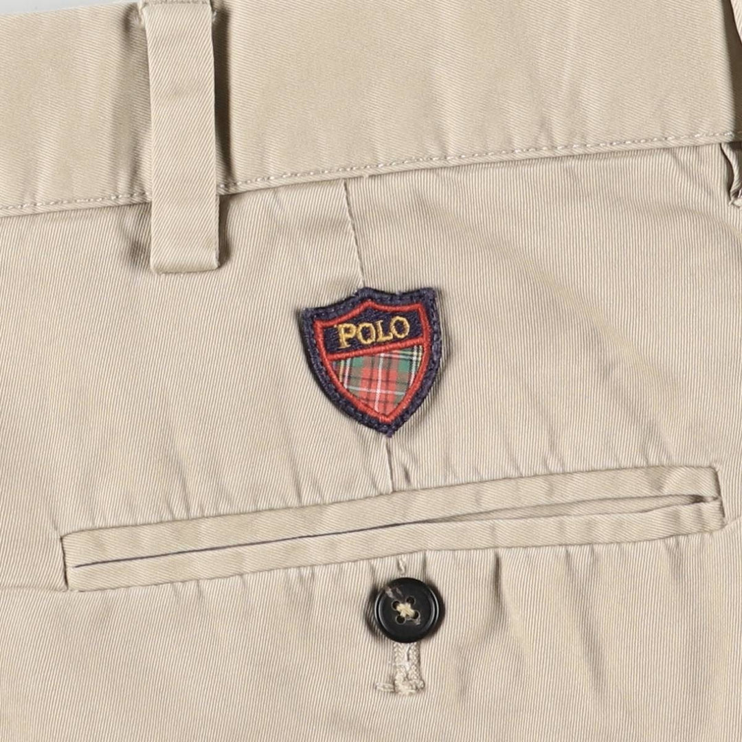 Ralph Lauren POLO GOLF Classic Golf Shorts, two-pleat chino shorts, men's size W37. cotton Beige type Vintage Second Hand
