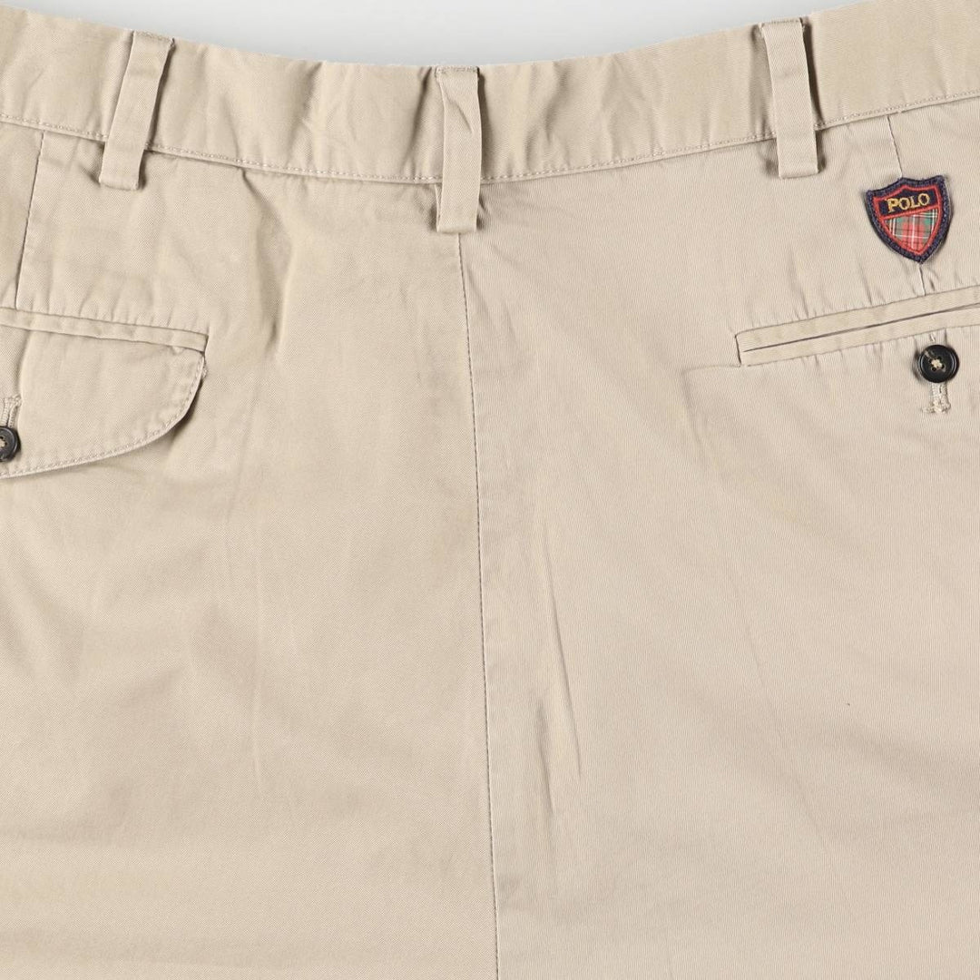 Ralph Lauren POLO GOLF Classic Golf Shorts, two-pleat chino shorts, men's size W37. cotton Beige type Vintage Second Hand