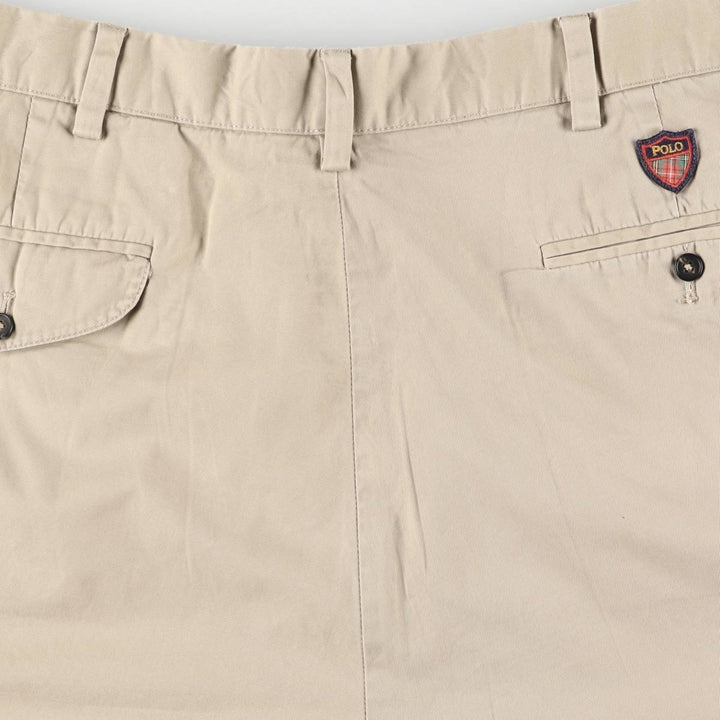 Ralph Lauren POLO GOLF Classic Golf Shorts, two-pleat chino shorts, men's size W37. cotton Beige type Vintage Second Hand