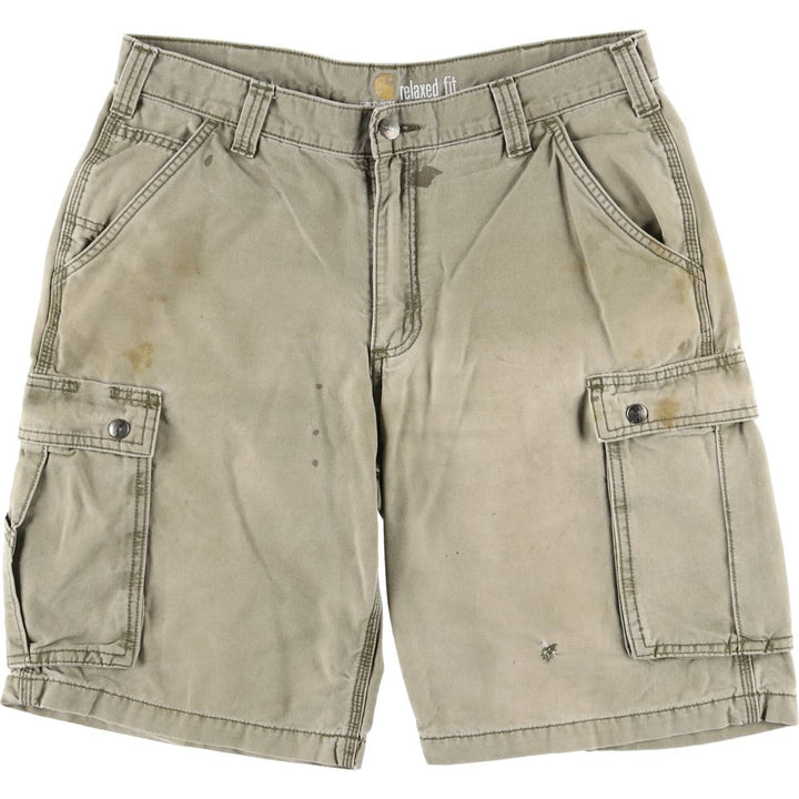 Carhartt Relaxed Fit Duck Painter Shorts, Men's, W34 equivalent cotton Khaki type Vintage Second Hand