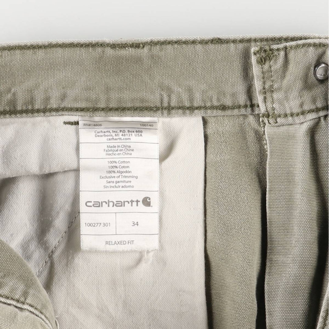 Carhartt Relaxed Fit Duck Painter Shorts, Men's, W34 equivalent cotton Khaki type Vintage Second Hand