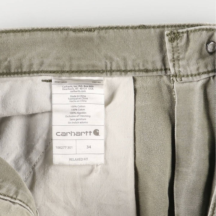 Carhartt Relaxed Fit Duck Painter Shorts, Men's, W34 equivalent cotton Khaki type Vintage Second Hand