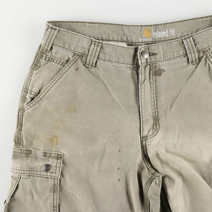 Carhartt Relaxed Fit Duck Painter Shorts, Men's, W34 equivalent cotton Khaki type Vintage Second Hand