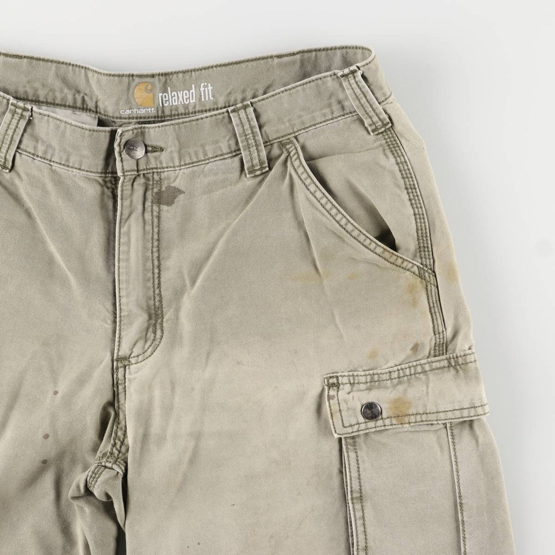Carhartt Relaxed Fit Duck Painter Shorts, Men's, W34 equivalent cotton Khaki type Vintage Second Hand