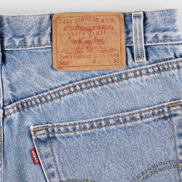 00'S Levi's 505 REGULAR FIT tapered denim pants for men, size w33 cotton blue type Vintage Second Hand