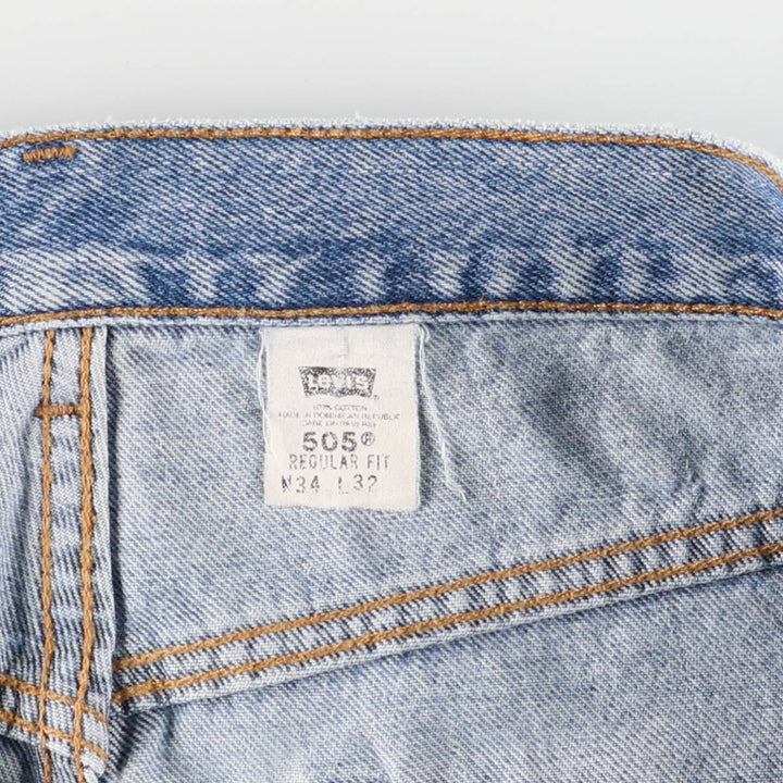 00'S Levi's 505 REGULAR FIT tapered denim pants for men, size w33 cotton blue type Vintage Second Hand