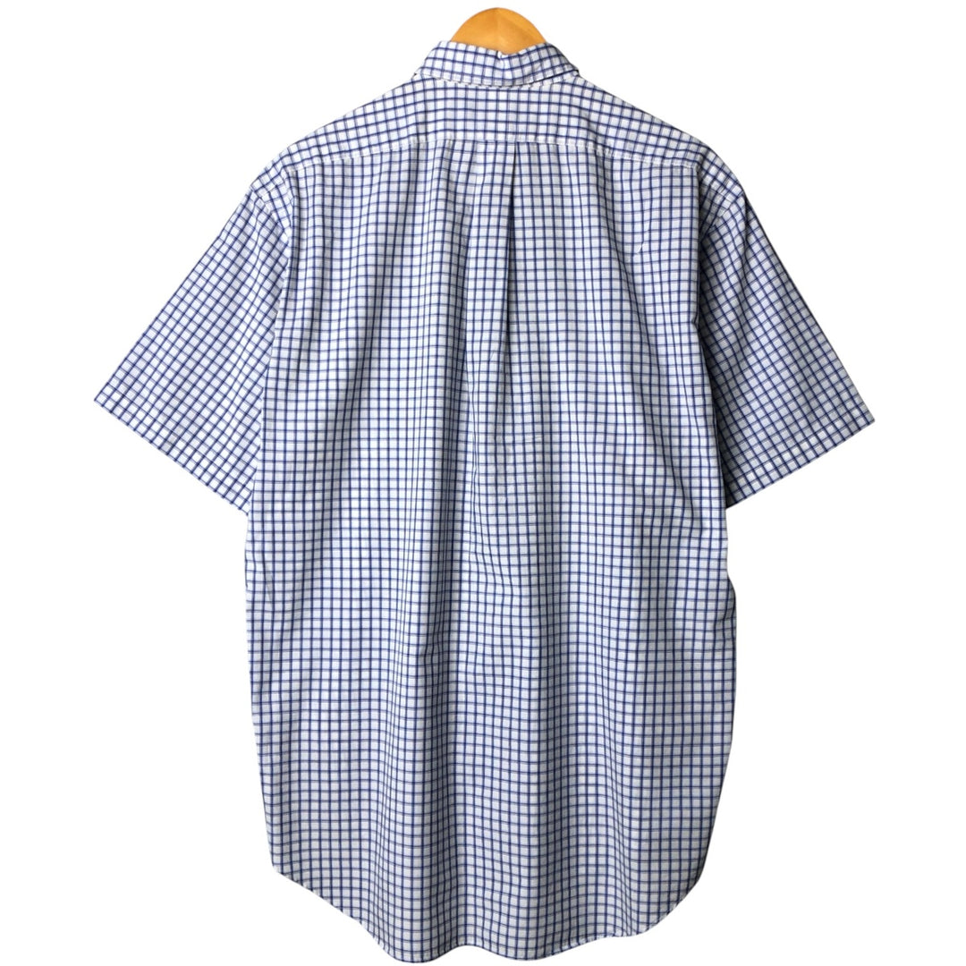 Ralph Lauren BLAKE short sleeve button down check shirt, men's size M cotton white type Vintage Second Hand